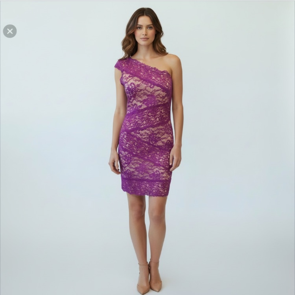 Gianni Bini Jillian Lace Mini Dress Coquette Romantic Sexy Vegas Bodycon Sz S
